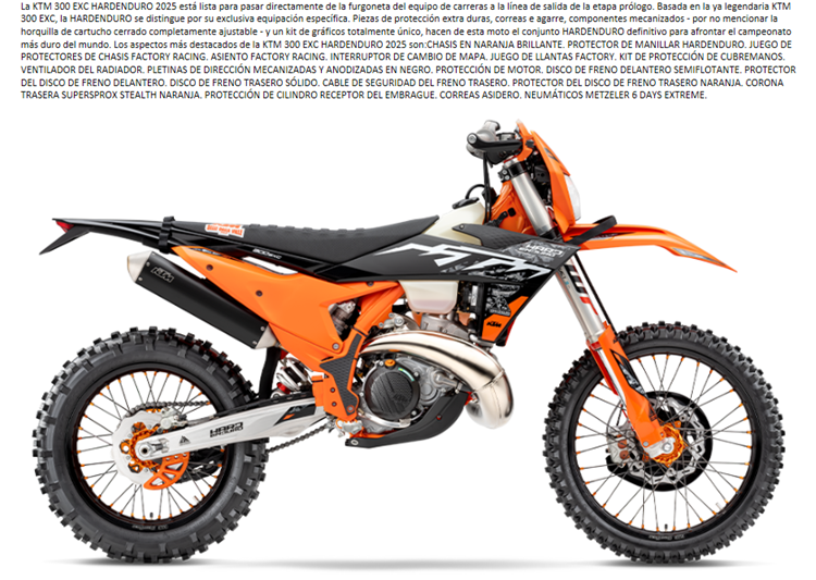 MOTO KTM 300 EXC HARENDURO 2025