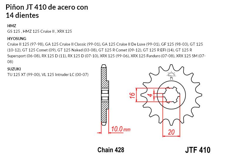 PION JT 410 SUN 22714 14 dientes